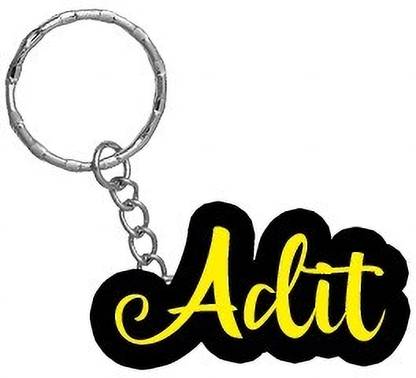 SY Gifts Adit Name Black Yellow Name Keychain Key Chain