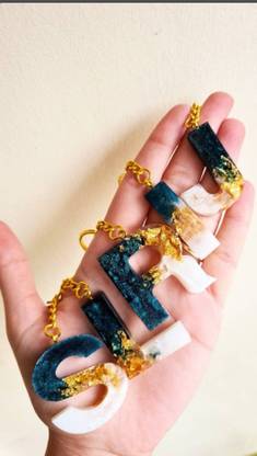 Brightfashion A to Z Alphabet Resin Art Keychain Key Chain