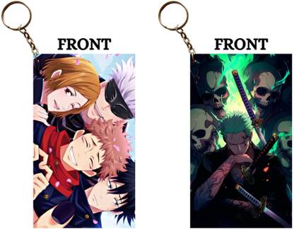 Hariyaali Enterprises LLP GOJO YUJI MEGUMI NOBARA X HELL KING ZORO Unique Style 2 pcs Combo Key Chain