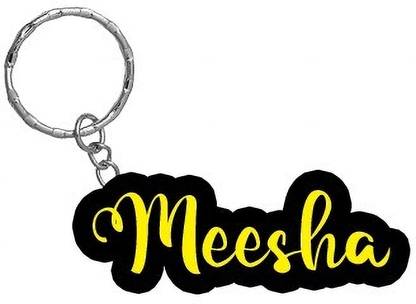 SY Gifts Meesha Name Black Yellow Name Keychain Key Chain