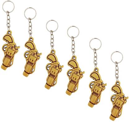 MM Premium plastic Brown colour Gun keychain - 6 Keychains Key Chain