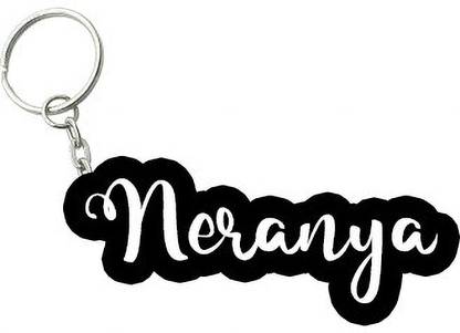SY Gifts Neranya Black White Name Keychain Key Chain