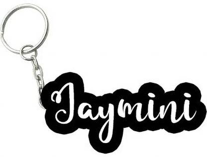 SY Gifts Jaymini Black White Name Keychain Key Chain