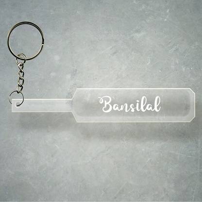 SY Gifts Cricket Bat Logo Design With Bansilal Name Key Chain