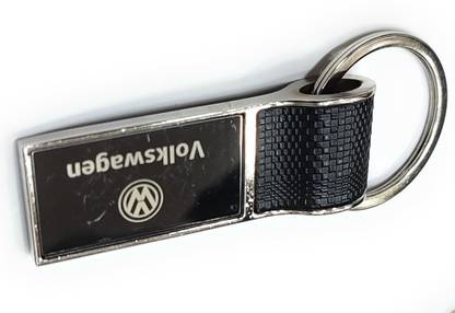 Jdp Novelty Leather Metal Keychain for vol-ks-wag-en (V-W)Car.Rectangular Shape. Key Chain