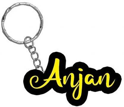 SY Gifts Anjan Name Black Yellow Name Keychain Key Chain