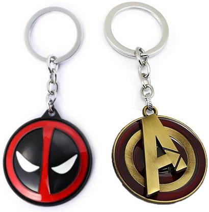 Jainsburys Combo of Avengers logo Rotating & Deadpool Rotating keychain Key Chain