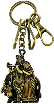AFH Radha Krishna Cow Idol Lobster clasp hook Keychain for Gifting Key Chain