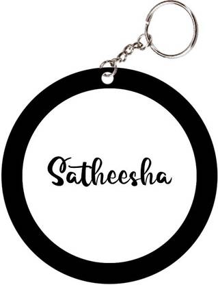 SY Gifts Satheesha Name Black Keychain Key Chain