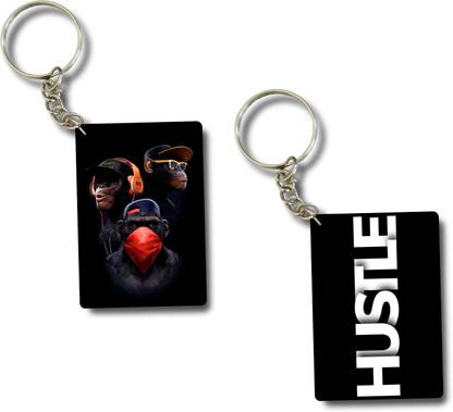 Dynamo Premium (set of 2) MONKEY print keychain best for car, scotty, bike, Key Chain