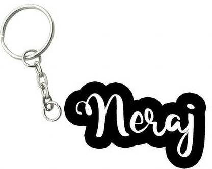 SY Gifts Neraj Black White Name Keychain Key Chain