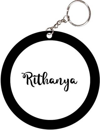 SY Gifts Rithanya Name Black Keychain Key Chain