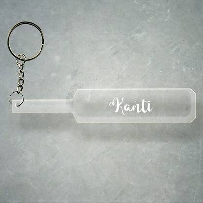 SY Gifts Cricket Bat Logo Design With Kanti Name Key Chain