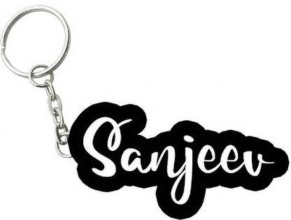 SY Gifts Sanjeev Black White Name Keychain Key Chain