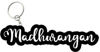 SY Gifts Madhurangan Black White Name Keychain Key Chain