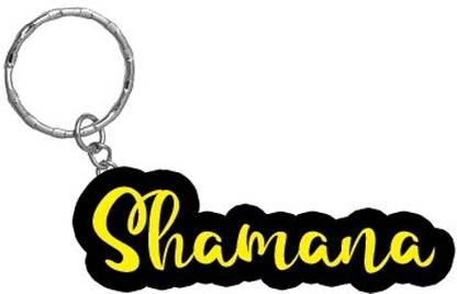 SY Gifts Shamana Name Black Yellow Name Keychain Key Chain