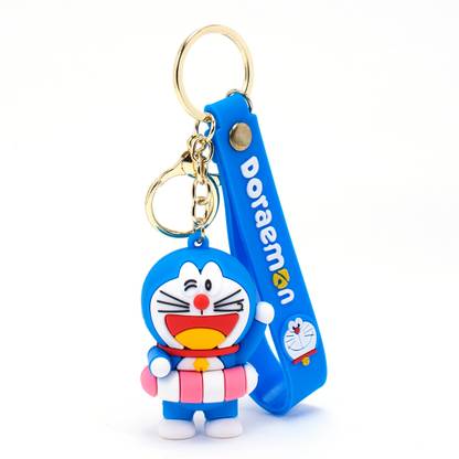 Daiyamondo Adorable World Famous Cartoon Doraemon in Swimming Tube For Gadget 3D keychain Key Chain