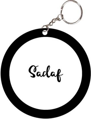 SY Gifts Sadaf Name Black Keychain Key Chain