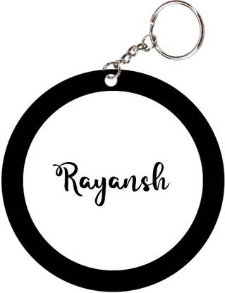 SY Gifts Rayansh Name Black Keychain Key Chain