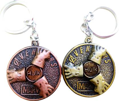 MASHKI Avengers Hulk hand symbol Metal keychain Combo Rotating Collectible Keychain Key Chain
