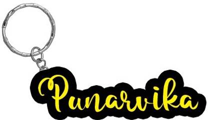 SY Gifts Punarvika Name Black Yellow Name Keychain Key Chain