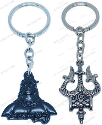 kd collections KD-637-641 Combo of Adiyogi Keychain & Shiva Shankar Mahadev Om Trishul Keychain Key Chain
