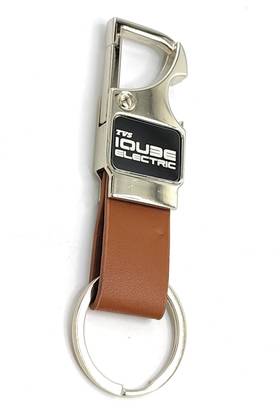 Jdp Novelty Premium Quality Metal Leather Bottle Opener for T-V-S IQUBE Bike Key Chain