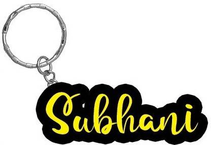 SY Gifts Subhani Name Black Yellow Name Keychain Key Chain