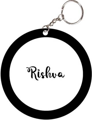 SY Gifts Rishva Name Black Keychain Key Chain