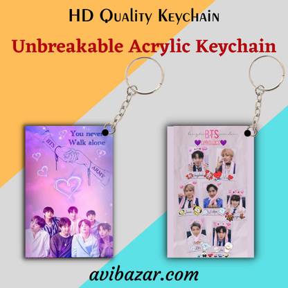 GIFTMART Bts Keychain Hd Printed Bts Army Keychain For Bts Lover ( ACR 04 ) Key Chain