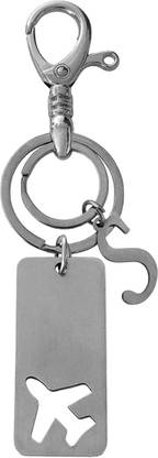 M Men Style Personalized Airplane In Rectangle Shape With Alphabet S Keychain SKey2022525 Key Chain