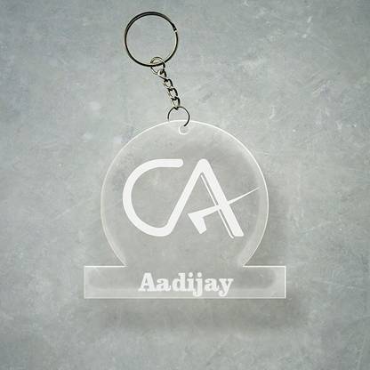 SY Gifts Chartered Accountant CA Design With Aadijay Name Key Chain