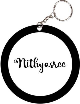 SY Gifts Nithyasree Name Black Keychain Key Chain