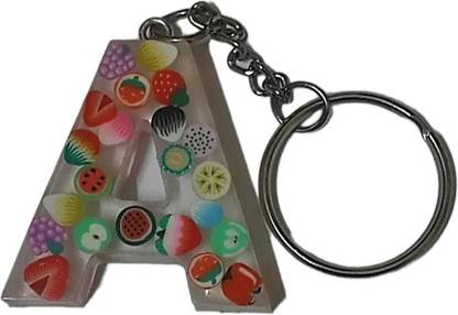 Importx Handmade Resin letter A Fruit keychain Key Chain