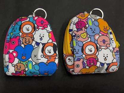 sky enterprises BTS Small Coin Purse Wallet with Keychain pack 2 Key Chain
