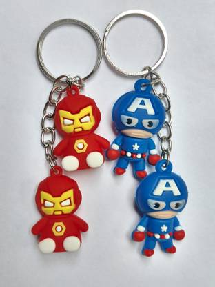 The Cozy Trinket Super Hero - Ironman & Captain America(Set of 2) Key Chain