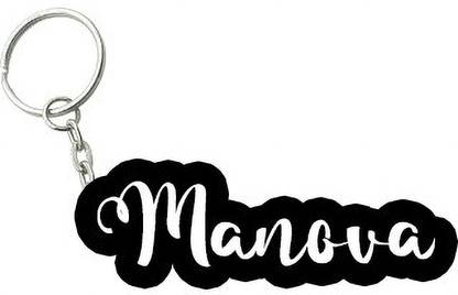 SY Gifts Manova Black White Name Keychain Key Chain