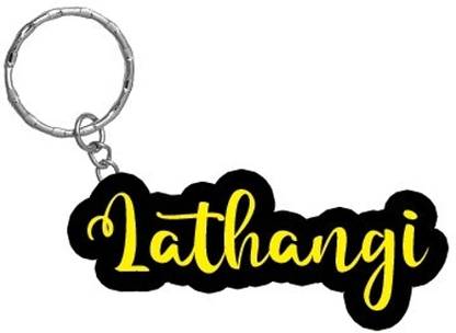 SY Gifts Lathangi Name Black Yellow Name Keychain Key Chain