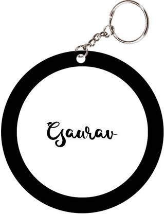 SY Gifts Gaurav Name Black Keychain Key Chain
