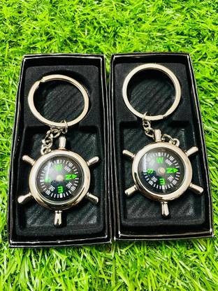 GKM Sea Compass Direction Indicator combo set heavy metal keychain Key Chain