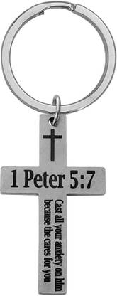 M Men Style Cast All Your Anxiety On Him Because the Cares For You (1 peter 5.7)LSK22023 Key Chain