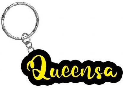 SY Gifts Queensa Name Black Yellow Name Keychain Key Chain