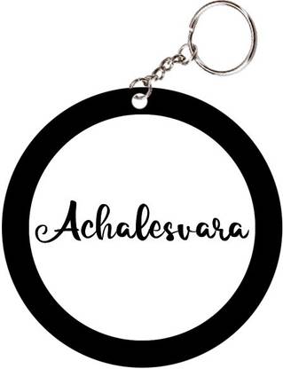 SY Gifts Achalesvara Name Black Keychain Key Chain