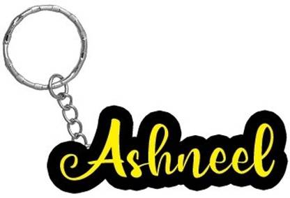 SY Gifts Ashneel Name Black Yellow Name Keychain Key Chain