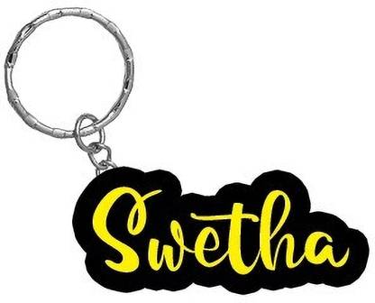 SY Gifts Swetha Name Black Yellow Name Keychain Key Chain