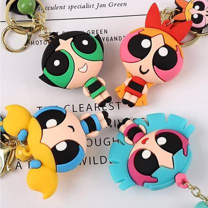 Next Gen Keychains Famous Cartoon Power puff girls combo set keychain key ring Key Chain