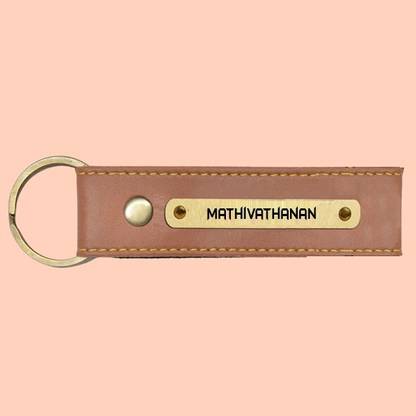 SY Gifts SYG Mathivathanan Name Vegan Leather Keychain Key Chain