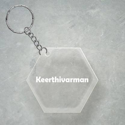 SY Gifts Keerthivarman Name Hexagon Keychain Key Chain