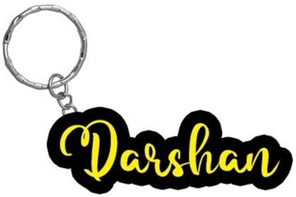 SY Gifts Darshan Name Black Yellow Name Keychain Key Chain