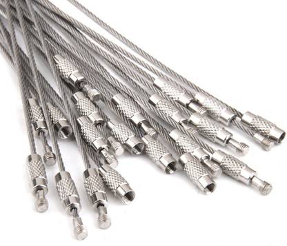 BOLT 20pcs Wire Rope Key Ring Stainless Steel Pendant Circle EDC Tool 2mm Key Chain